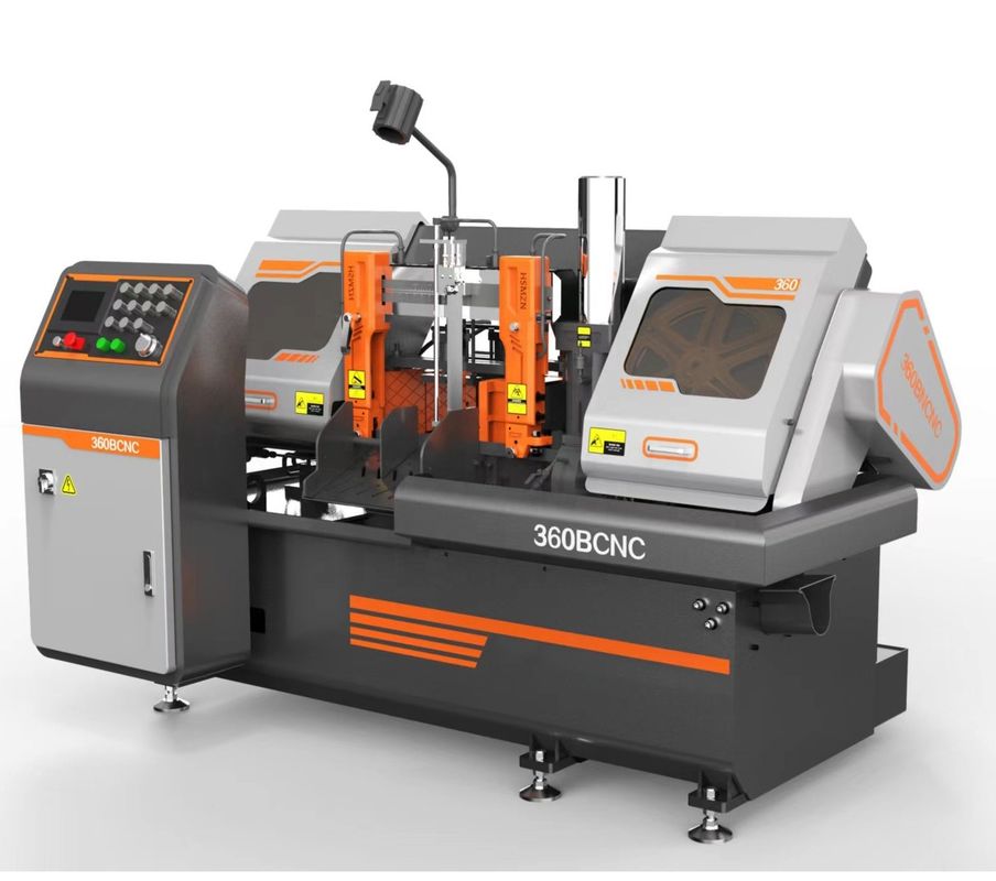Sierra de banda de corte de metal CNC inteligente con potencia de motor de 4kw y tamaño de hoja de 4400 * 34mm